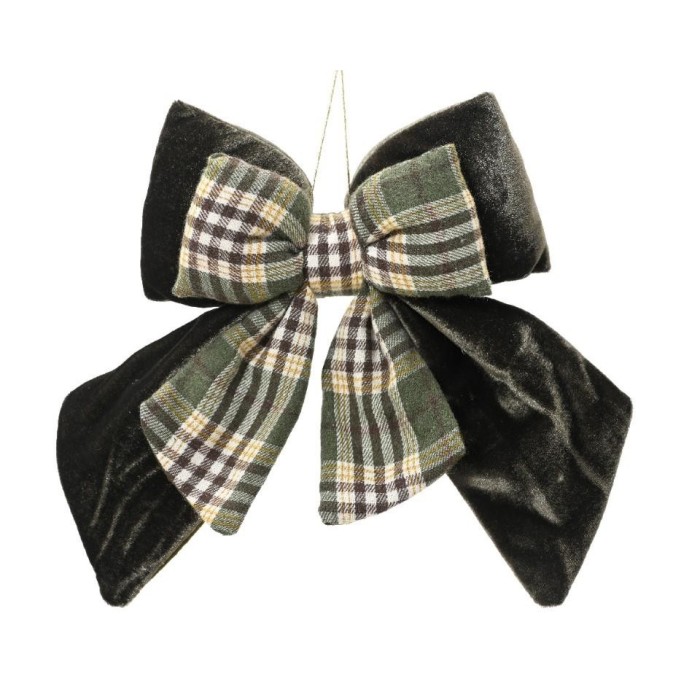 FUORIPORTA VELLUTO FIOCCO H.23CM. SCOZZESE